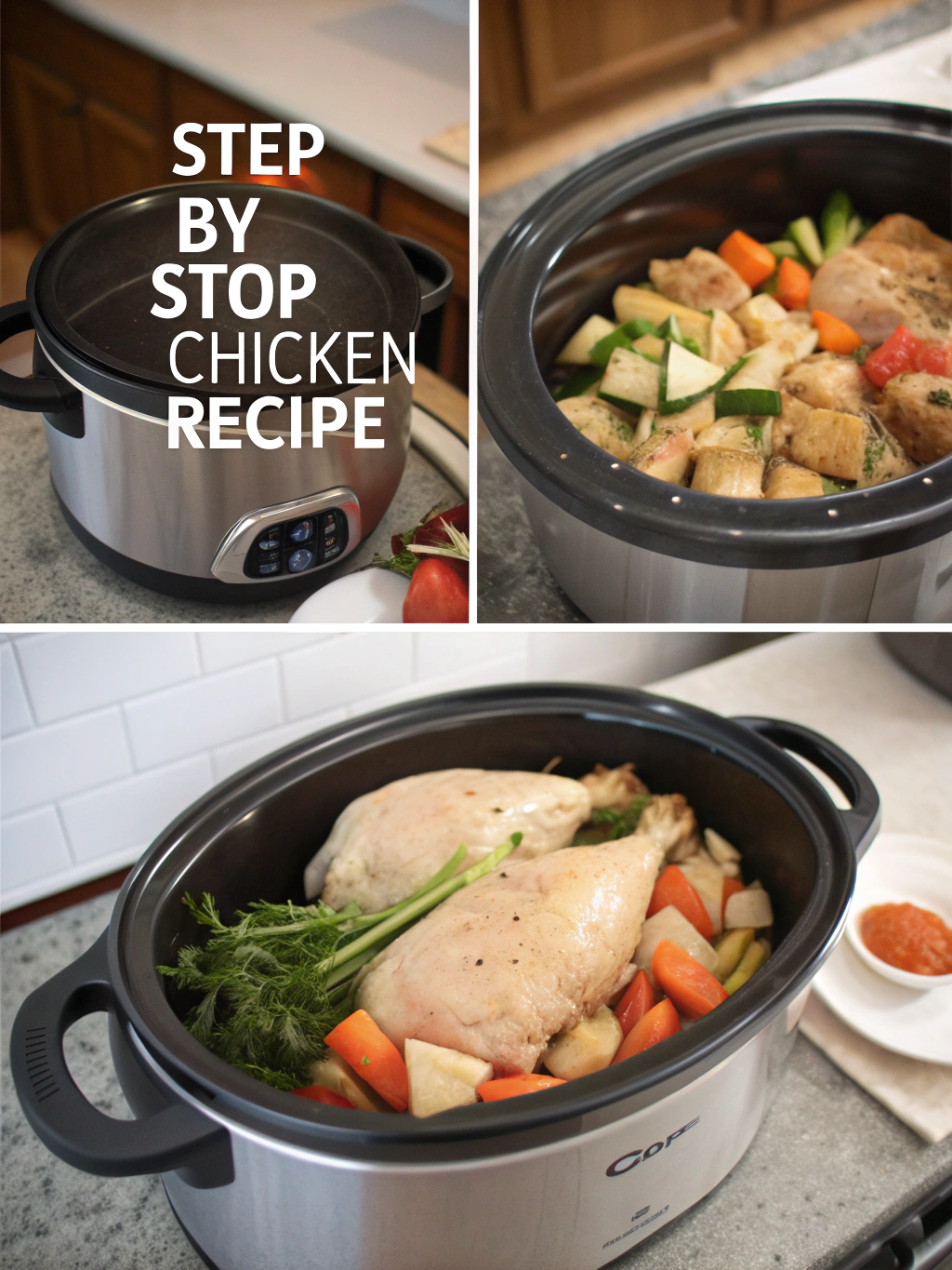 Crock Pot Chicken Recipes: 7 Best Dishes You Need to Try! 3 crock pot chicken recipes step by step