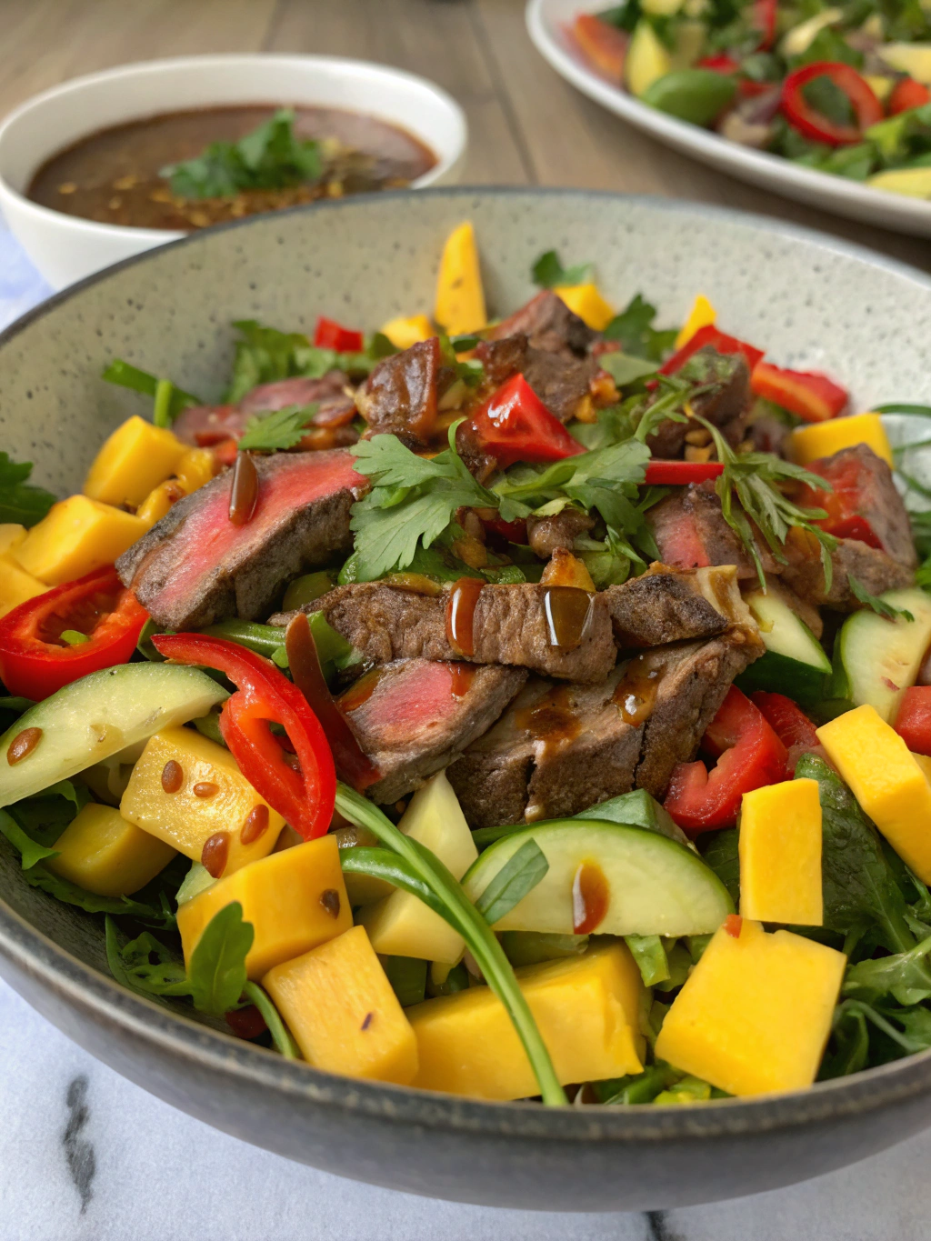 Beef and Mango Salad: best 5 Reasons Recipe Wow You! 4 beef and mango salad Final result