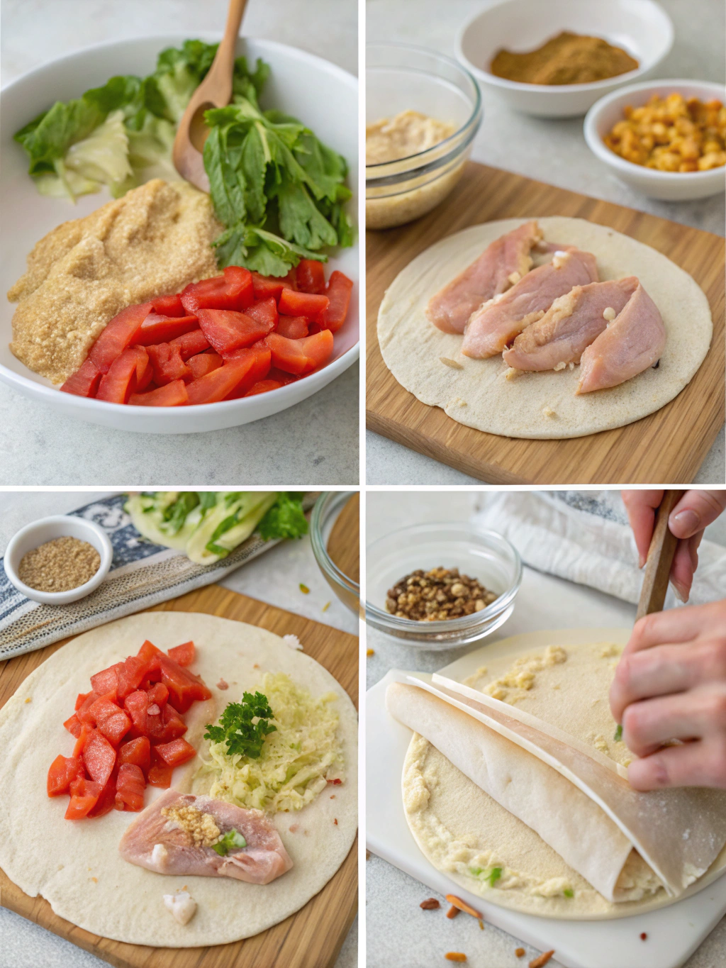 Chicken and Hummus Wrap Recipe: 7 Easy Steps for Flavor! 3 chicken and hummus wrap recipe step by step